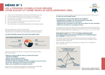 Mémo 1 - 4 conseils pour réduire votre budget et temps de dev Créa